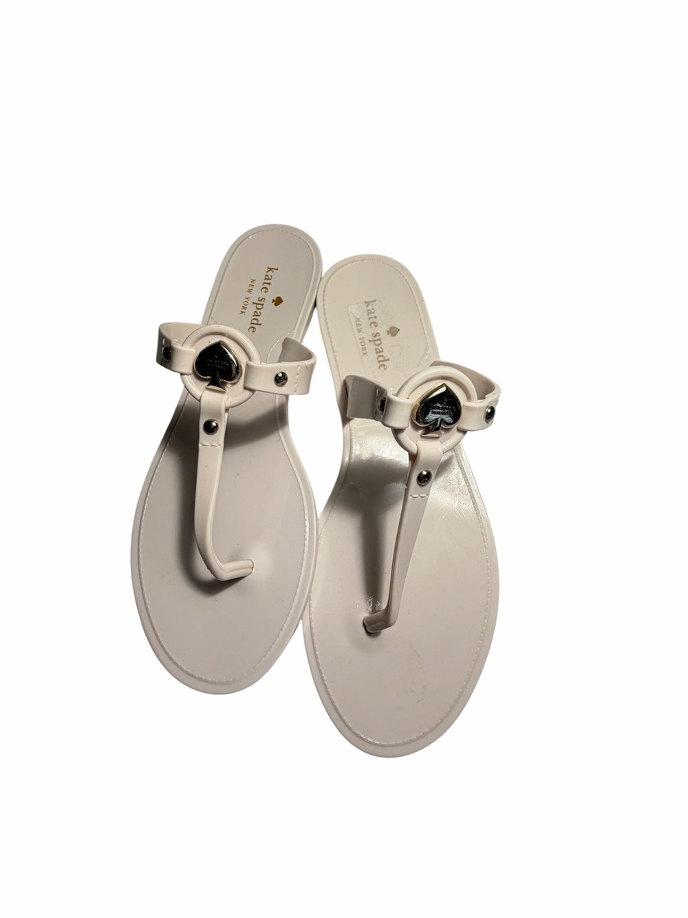 Kate Spade Kendall White Jelly T Strap Thong Sandals Womens Sz 9